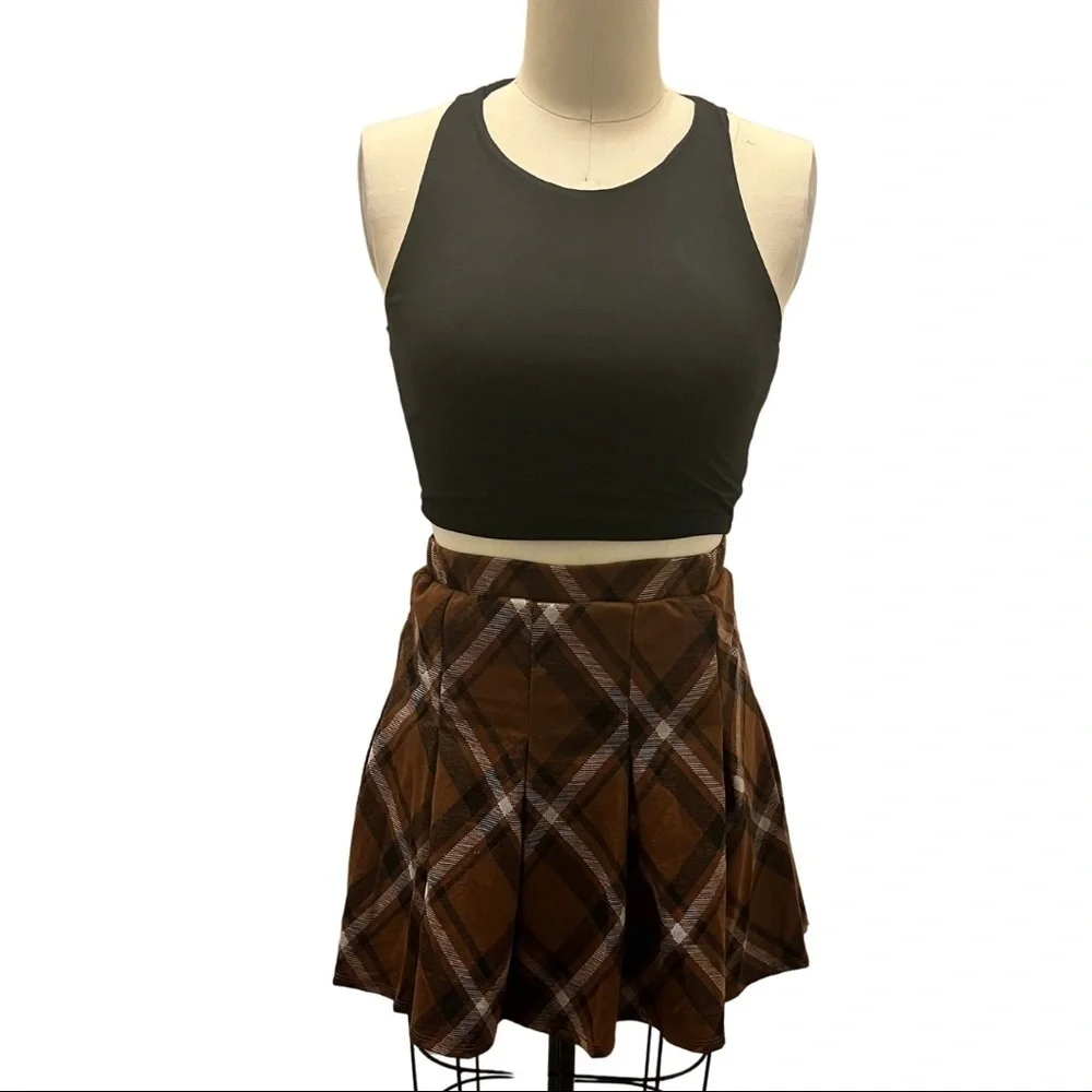 PLUS Size Plaid Mini Skirt